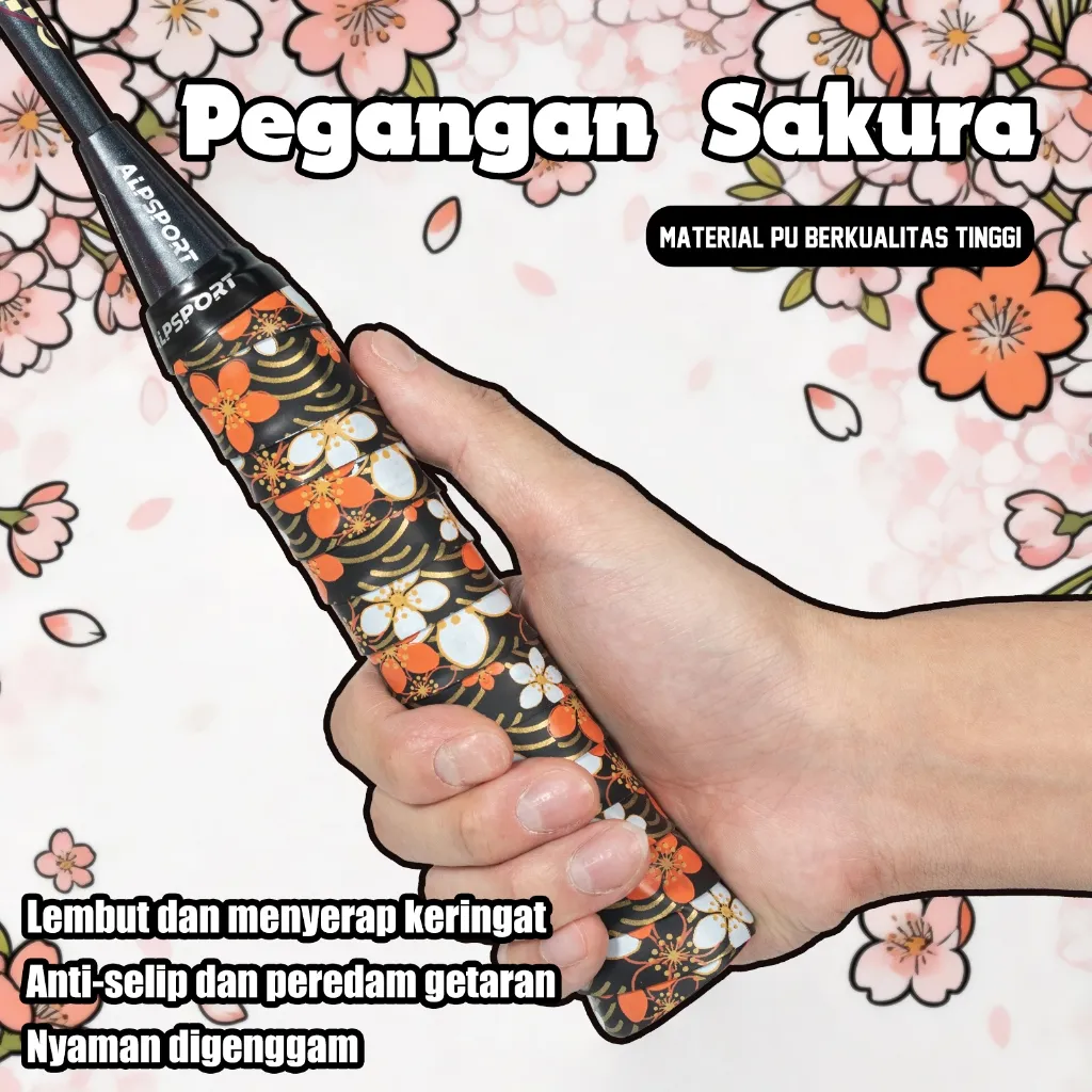 ALPSPORT New YHSJ Sakura Dollar 3PCS Perekat Pegangan Raket Badminton Perekat Racket Grip Tape Super Lengket Perekat Tangan Raket Badminton Perekat Penyerap Keringat Raket Tenang Memancing ALP USD