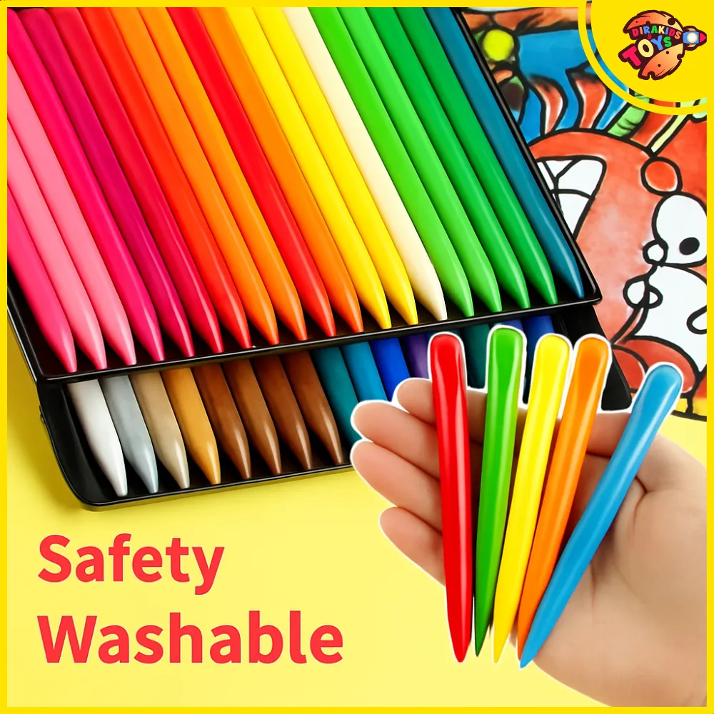 Dirakids HIGH QUALITY Crayon Lab Non Toxic Crayon Triangular Crayon Lab Triangle Crayon Plastik Anti Kotor Tangan