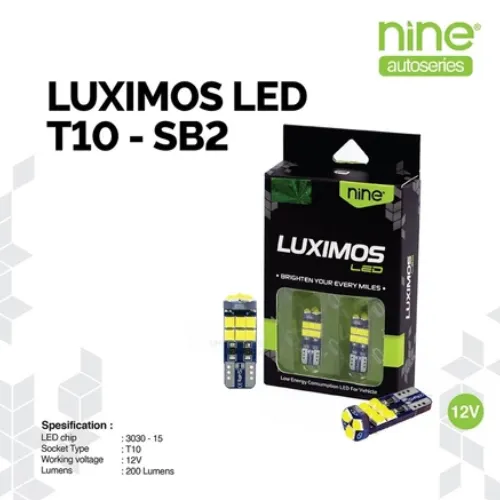 LUXIMOS Lampu Senja Sein LED T10 Plat Seri 15 Titik Super Terang Anti Panas PNP Motor Mobil - SB2