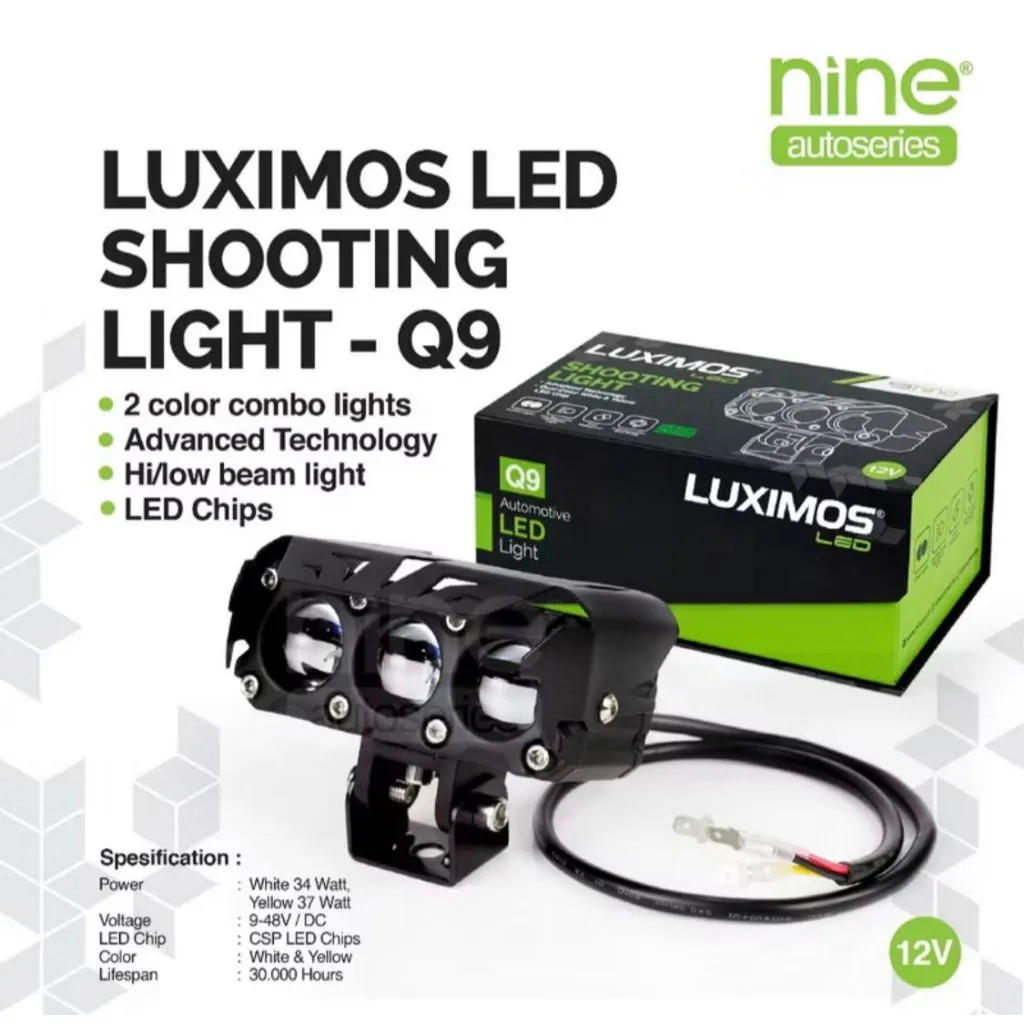 LUXIMOS Lampu Tembak Laser 3 Mata 80W Kipas NINE Original Projector Motor Mobil Q9 -  AUTOSBY