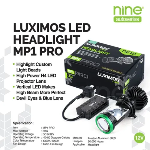 LUXIMOS Biled Projie 70Watt H4 Mini Projector Super Terang Devil Plus Kipas PNP Mobil Motor MP1 Pro