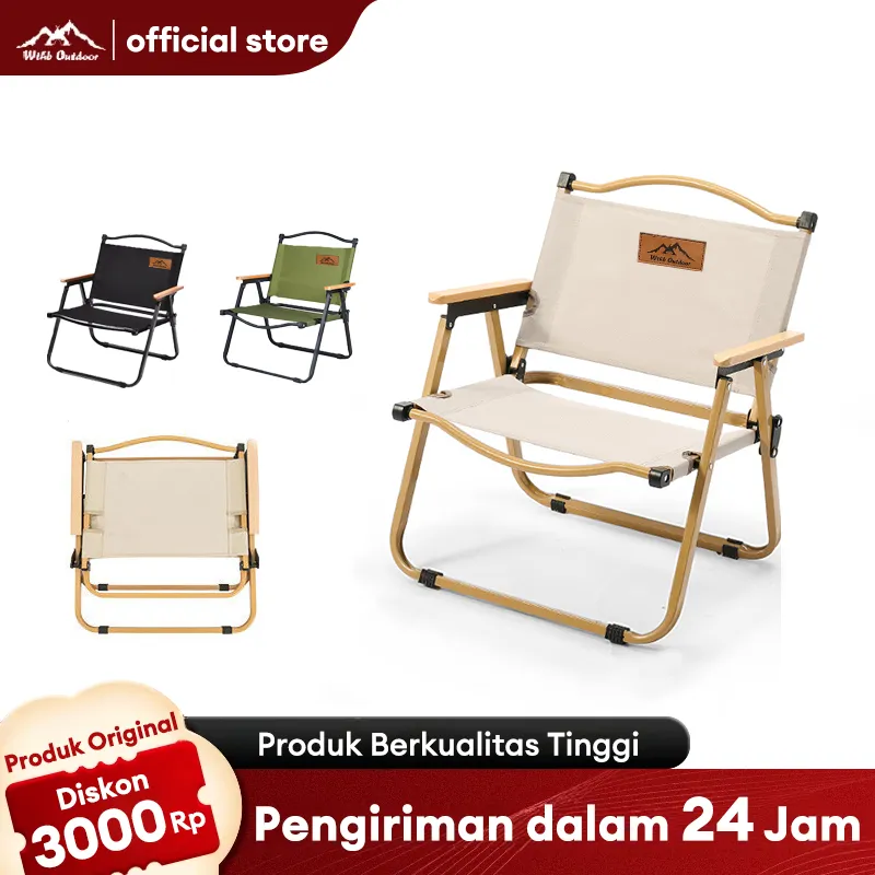 WTHB Outdoor Kursi Lipat Camping Piknik Portable Foldable Chair Oxford 600D Kursi Gunung Mancing