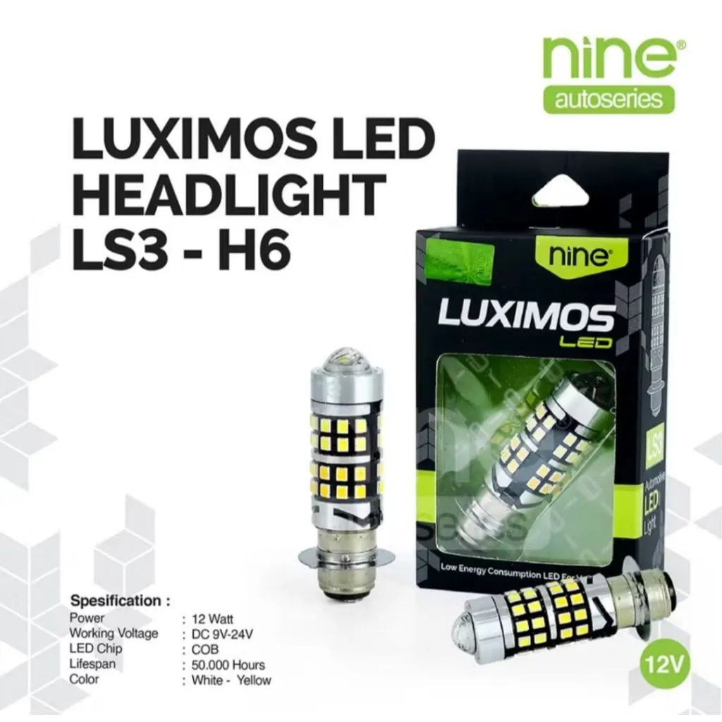 LUXIMOS Lampu Utama Mini Biled Projie Projector Laser Focus Super Terang H6 Motor Putih Kuning LS3