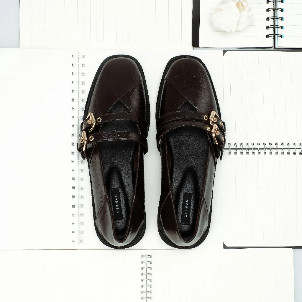CEKHAS - Leony Brown Flat Shoes Wanita