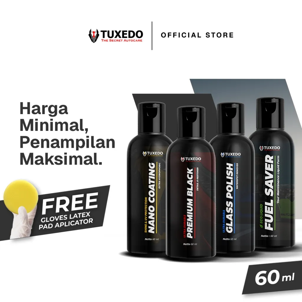 Tuxedo Autocare - Paket Hemat Perawatan Kendaraan FREE Pad Aplicator (Lebih hemat, cepat, dan fungsional maksimal!)