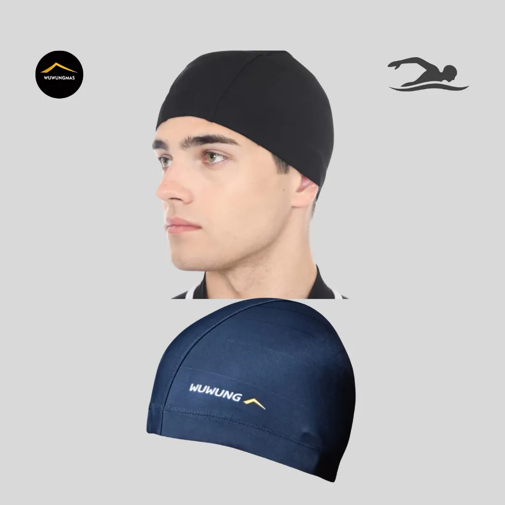 Topi Renang Swimming cap SPANDEKS NYLON LYCRA Wuwungmas