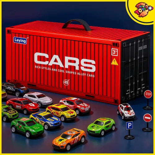 Dirakids Mainan Mobil Exclusive 48 Pcs Aman Full Metal Anti Karat Fullback Kemasan Hadiah Kado Anak Dengan 4 Rak Dalam 1 Dus Untuk Anak Laki - Laki