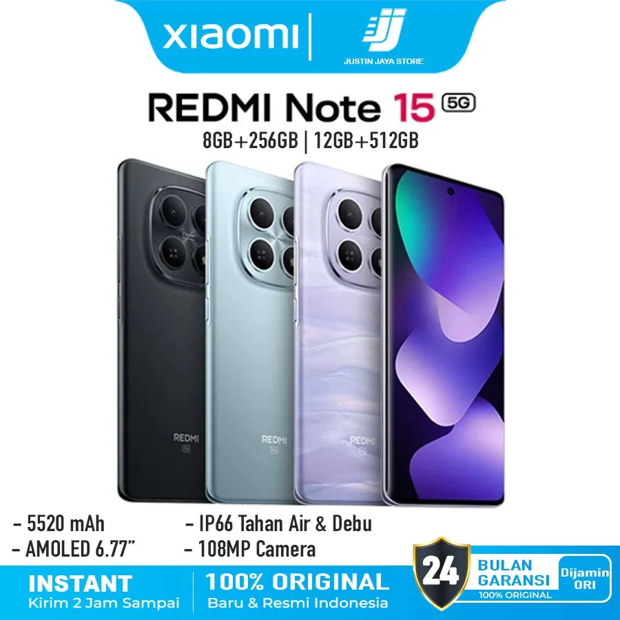 Xiaomi Redmi Note 15 5G [12/512GB] [8/256GB] Garansi Resmi Xiaomi Indonesia 15 Bulan