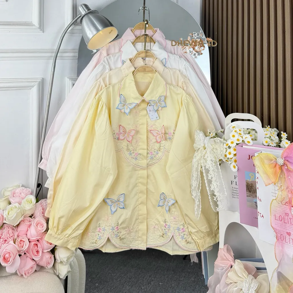 KAMAYI KEMEJA POPLINE MOTIF BORDIR VINTAGE PREMIUM TERBARU BY DHEVIA ID(READY SIAP KIRIM)/KEMEJA WANITA BORDIR TERBARU/KEMEJA VINTAGE BORDIR DHEVIA ID/ATASAN WANITA CASUAL MOTIF BORDIR TERBARU