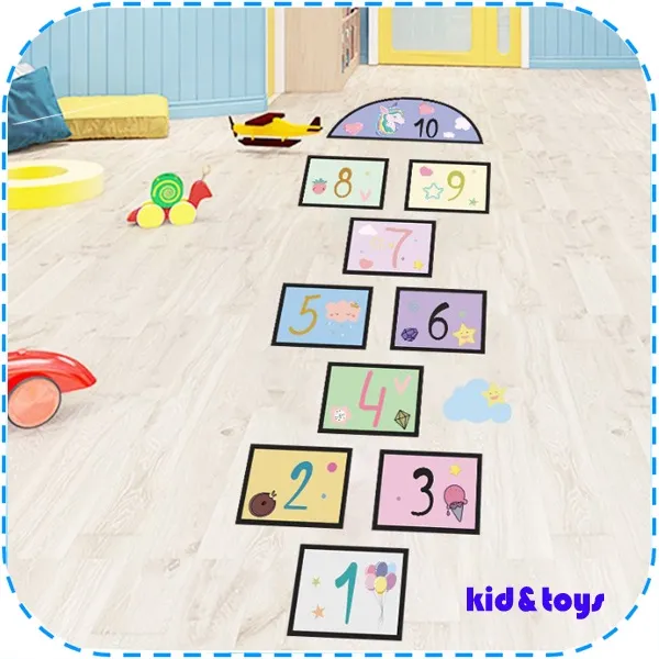 1 Set Stiker Lantai Angka dan Gambar Sticker Kamar Anak Dekorasi Rumah Wall Sticker Setiker DIY