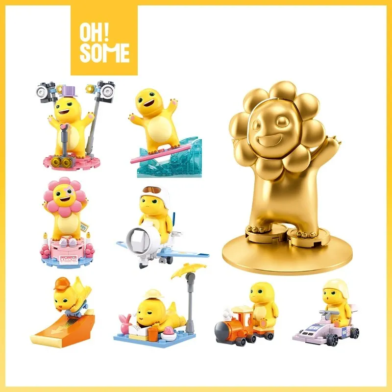 OHSOME Nailong Blind Box Gacha Set 9pcs - Koleksi Figure Nailong Series Nai Long Yellow Dino Mystery Box