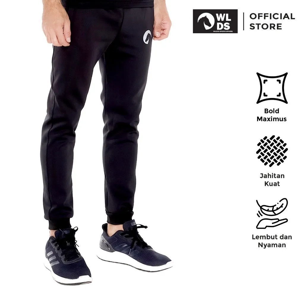 WLDS WALDOS Celana Jogger Pria Grooming Celana Olahraga Sports Outdoor Bold Maximus Hitam