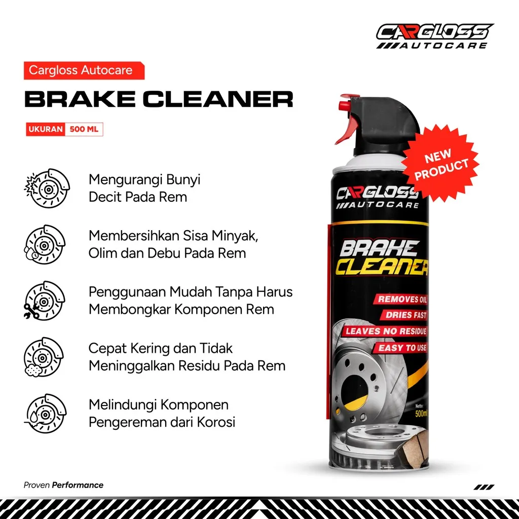 Cargloss Autocare Brake Cleaner 500ml – Pembersih Rem Motor Mobil Anti Karat