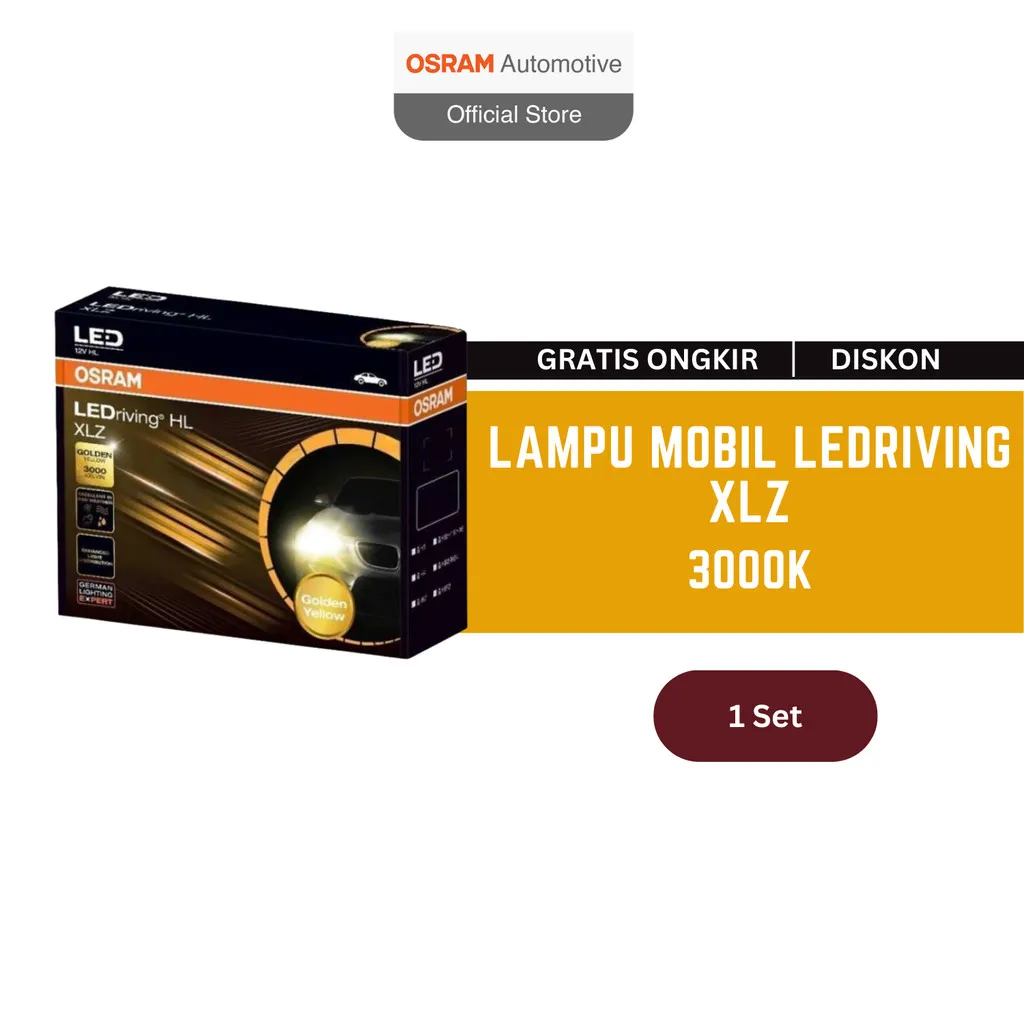 Osram Lampu Mobil LEDriving XLZ 25W 12V - H4 -  D6204YE - Golden Yellow - 3000K