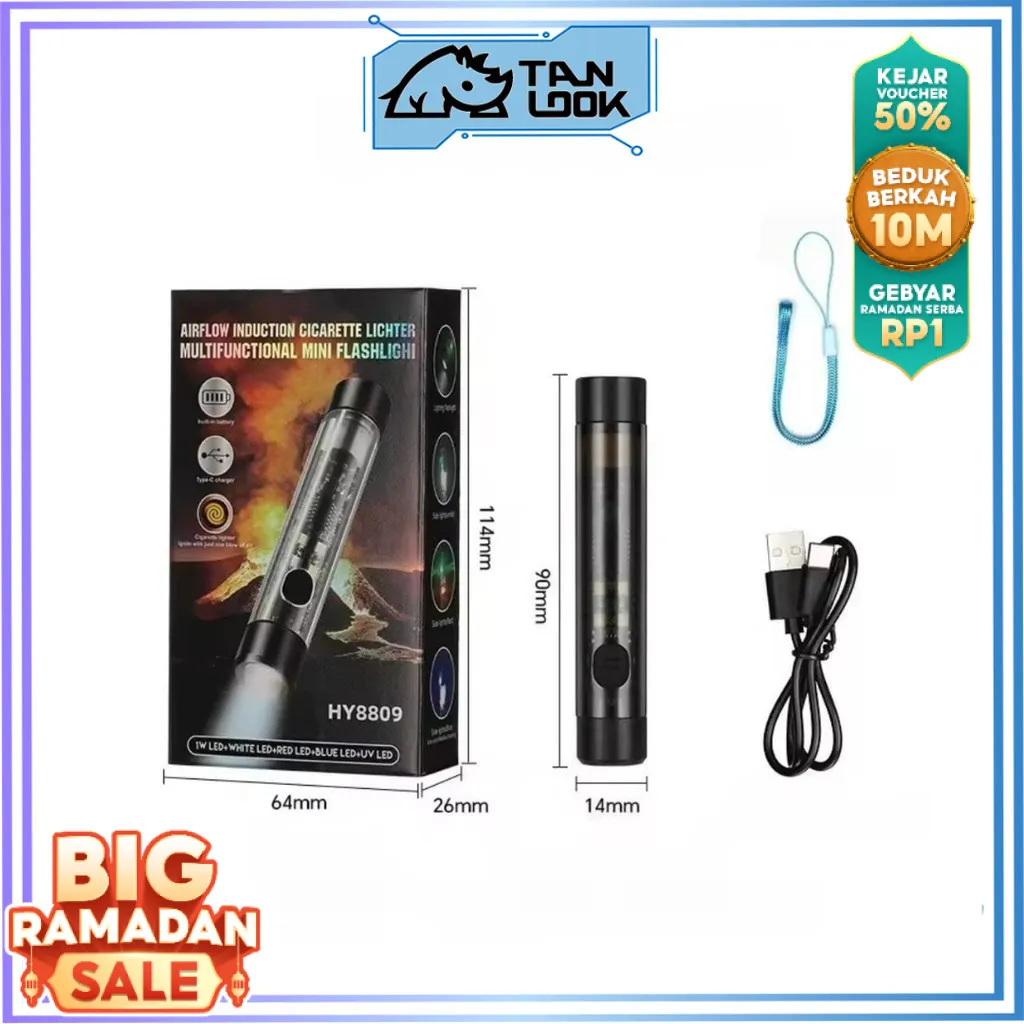 TANLOOK Senter LED Mini Multifungsi Elektrik / Senter Swat Mini LED Cas USB