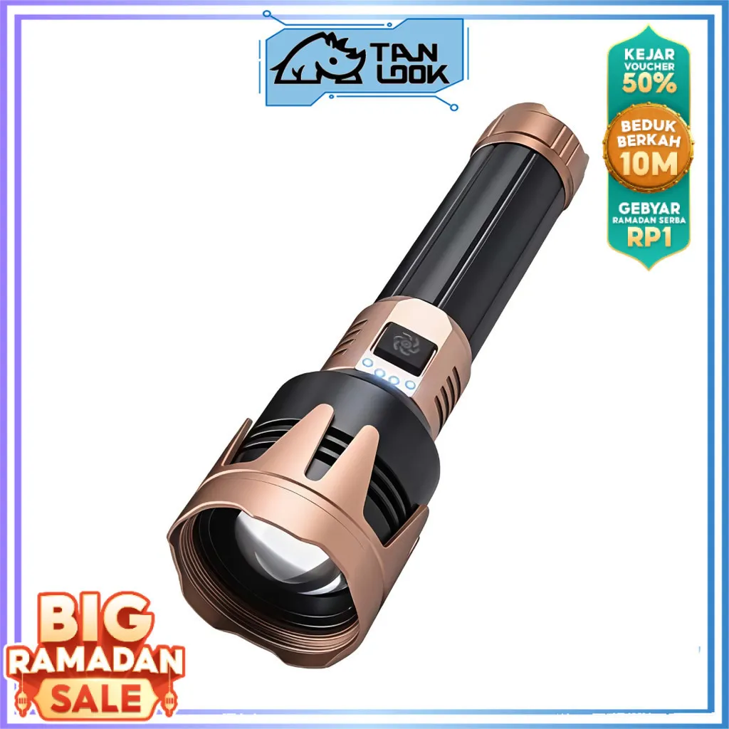 TANLOOK Senter LED Wick Model CH-09 Bisa Zoom Multifungsi Pemecah Kaca / Senter LED Cas USB Waterproof IP65