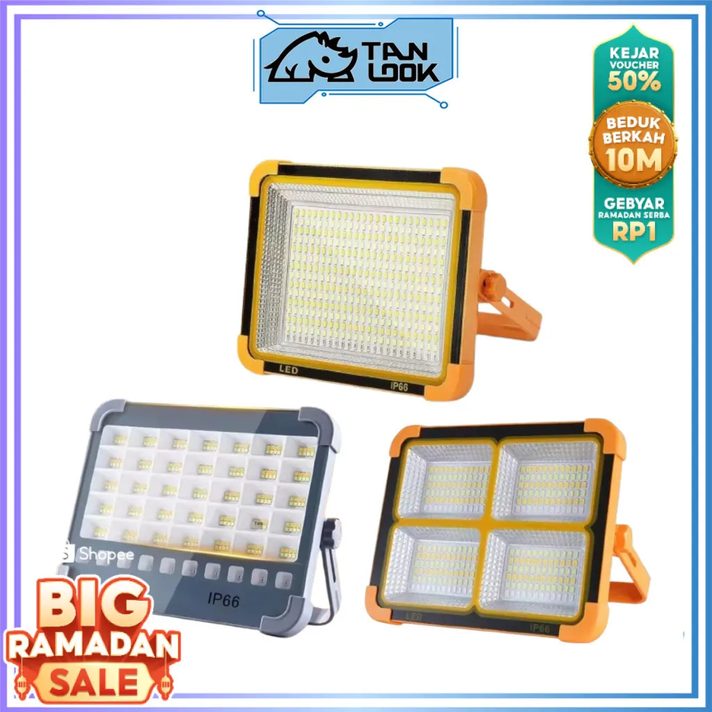 TANLOOK Lampu LED Solar Charging 1200mAh 3 Warna Cahaya Waterproof IP66 / Lampu Tenaga Surya