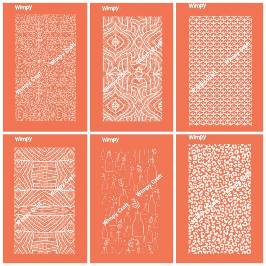 Wimpy Polymer Clay Silk Screen Cetakan Texture Motif Stencil Screen Sablon 8