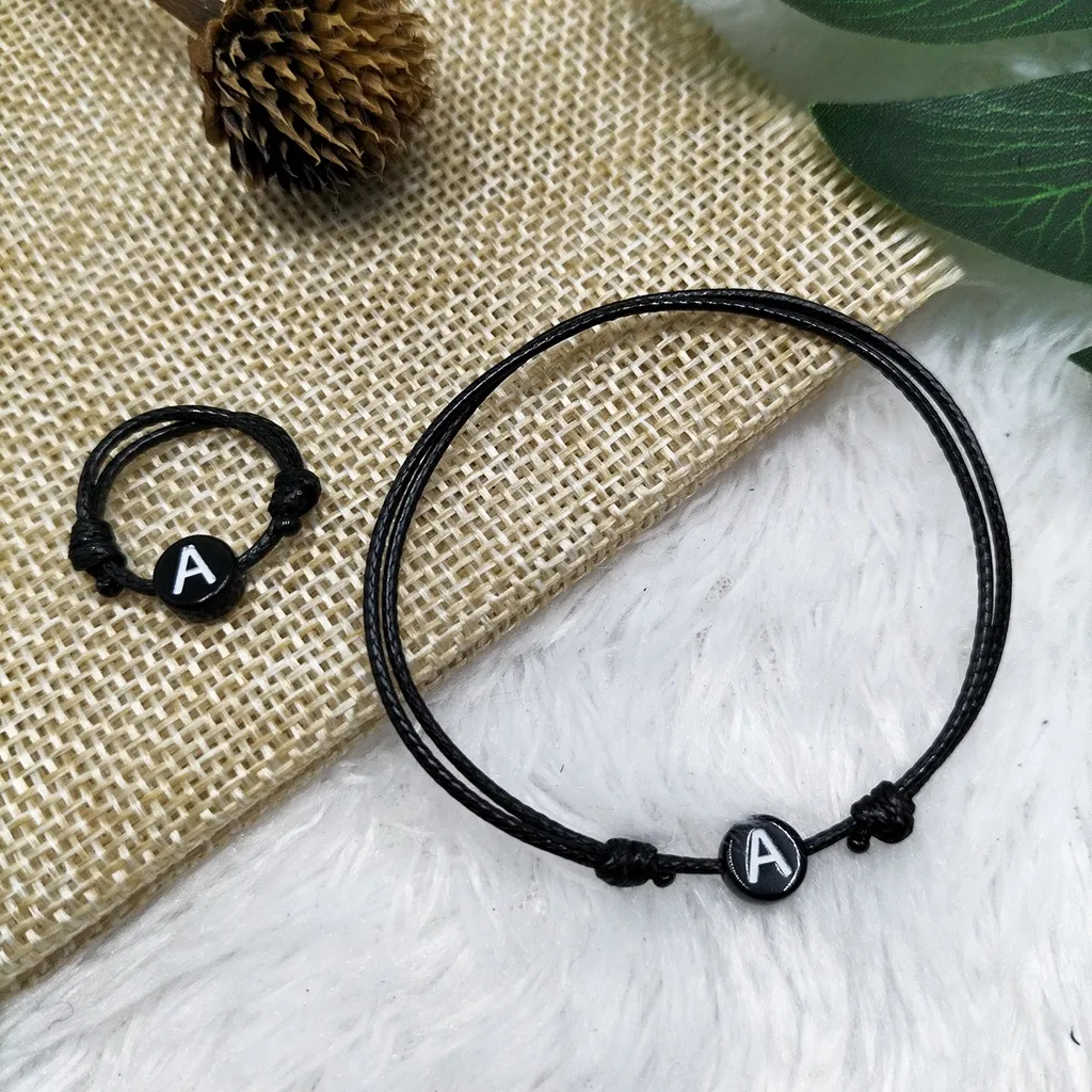 Gelang Inisial Huruf bulat Series GG Bahan Korea 1mm