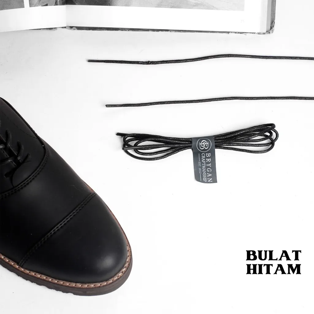 Brygan Craftmanship - Tali Sepatu Bulat Rounded Hitam