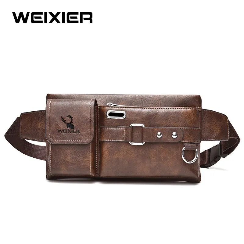 WEIXIER 8110 Tas Selempang Pria Kulit Waist Bag Anti Air WX-OS