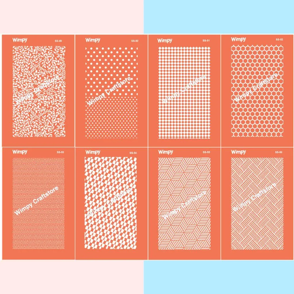 Wimpy Polymer Clay Silk Screen Cetakan Texture Motif Stencil Screen Sablon13