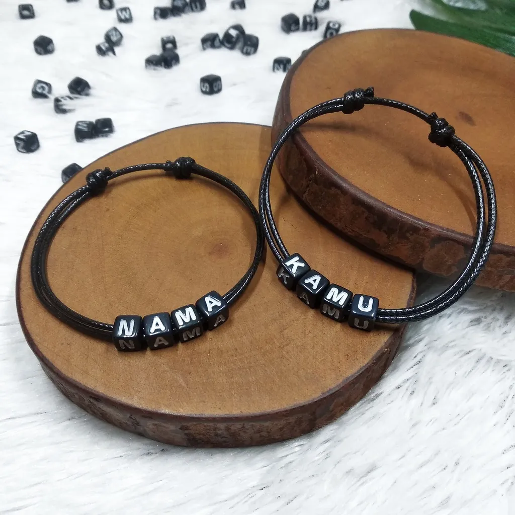 Gelang Couple Custom nama Anti Air Series GH Bisa Untuk Cekek dan Cowok