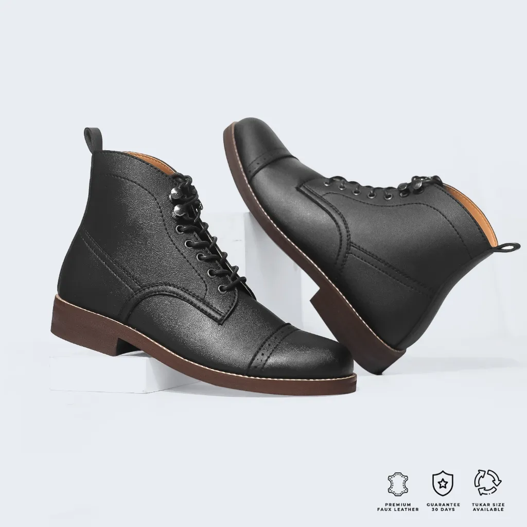 Sepatu Boots Pria Kerja Sanada Hades Hitam - Brygan Craftmanship - Sepatu Kerja Sepatu Kantor Sepatu Bot