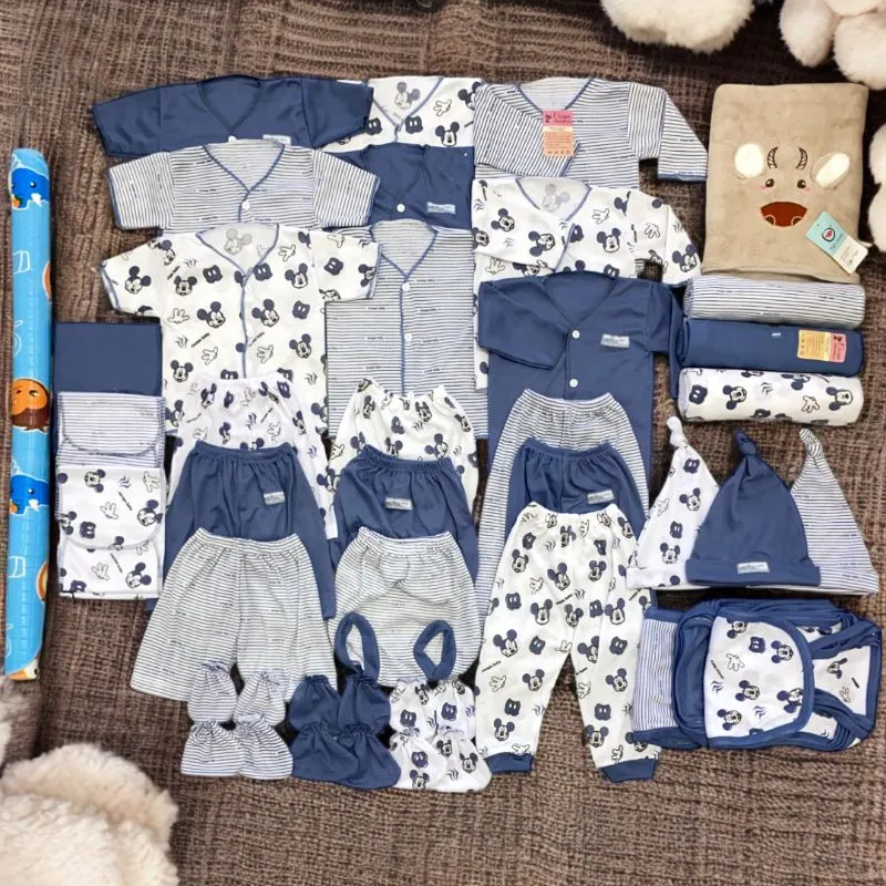 53 PCS paket lahiran lengkap   Paket Hemat Terkomplit Baju Bayi Baru Lahir Paket Hemat Brojol Baby Paket Komplit , bedong, perlak, handuk, jumper, gurita/ambet, popok, sartaki, topi.