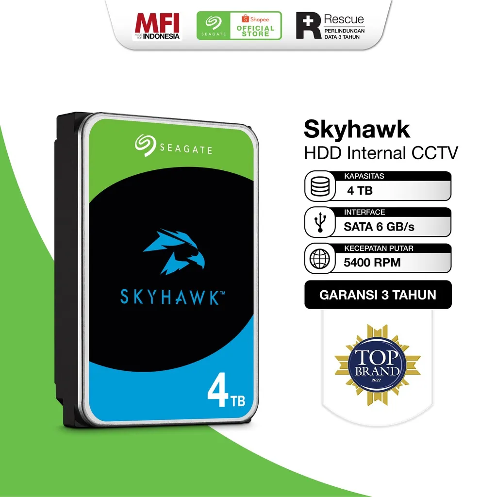 Seagate SkyHawk Harddisk Surveillance CCTV 4TB SATA
