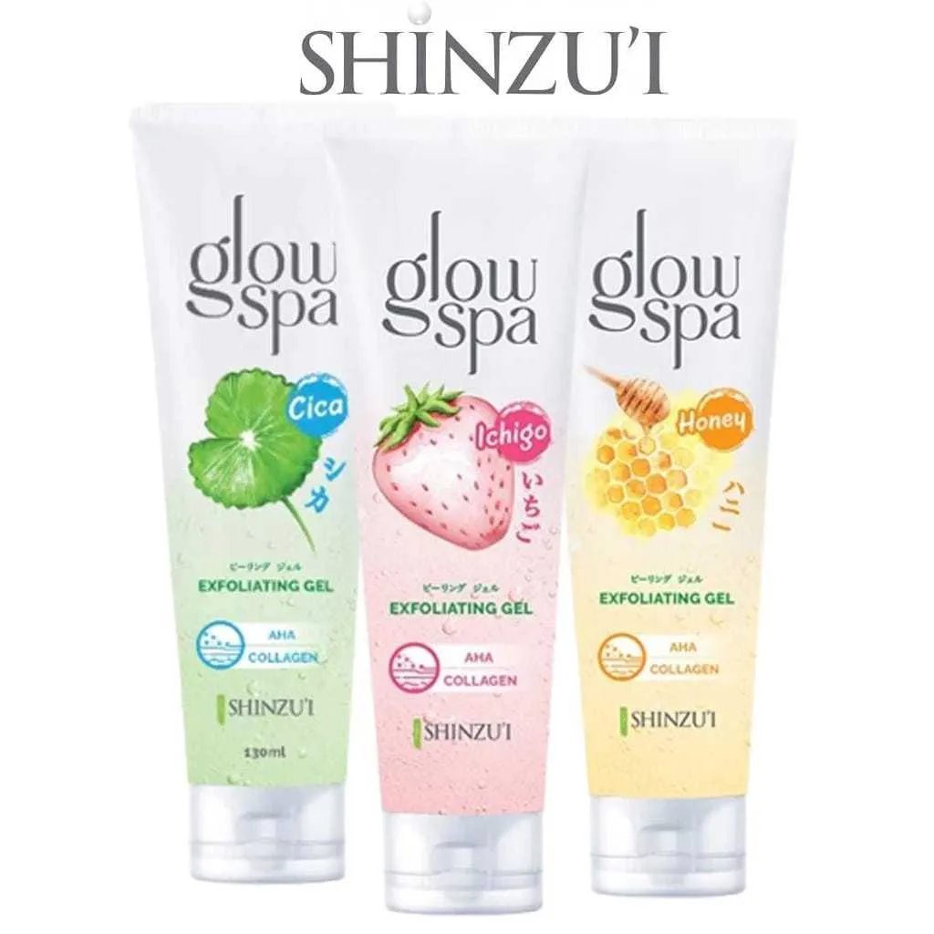 SHINZUI GLOW SPA EXFOLIATING GEL 130ML - HONEY / CICA / ICHIGO GLOW SPA