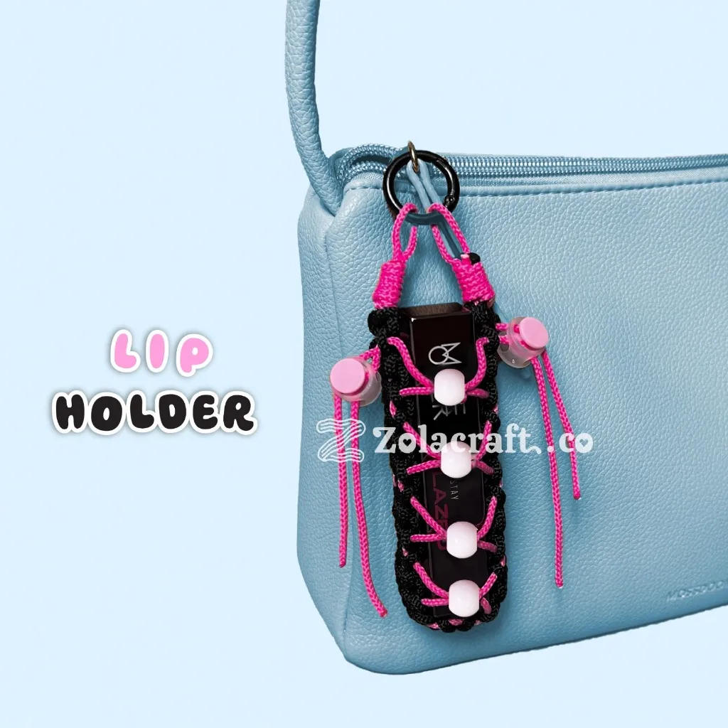 Tempat Lipstick Aesthetic |  Pouch Gantung SB3B | Lip Balm | Macrame | Gantungan Kunci | Key Chain