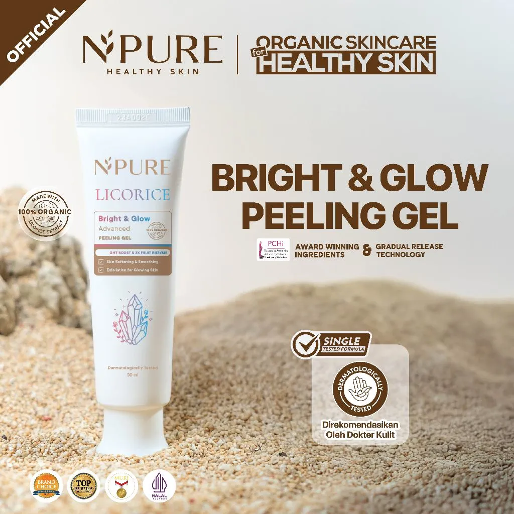 NPURE Peeling Gel Licorice / Advance Exfoliating / Brightening Glowing / Peeling Gel Penghilang Daki / Glowing Cerah