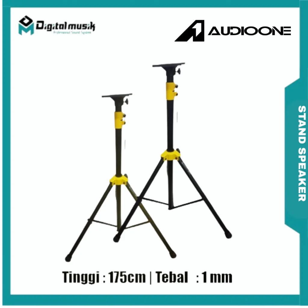 AUDIO ONE Stand Speaker Holder Tiang Sambung Subwoofer 1 Set Besi Kuat Antikarat | DM