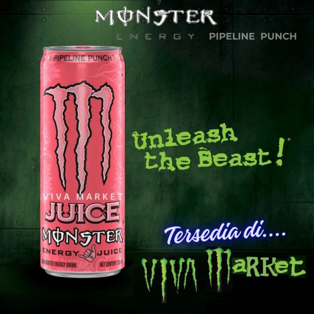 Monster Energy Drink. Pipeline Punch 355ml. Minuman Energi Berlogo HALAL