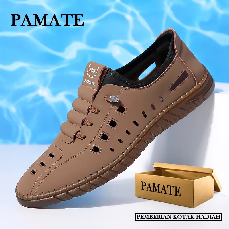 PAMATE Sepatu Formal Pria Slip On Anti Slip Pantofel Casual & Kantor, Nyaman Sepanjang Hari