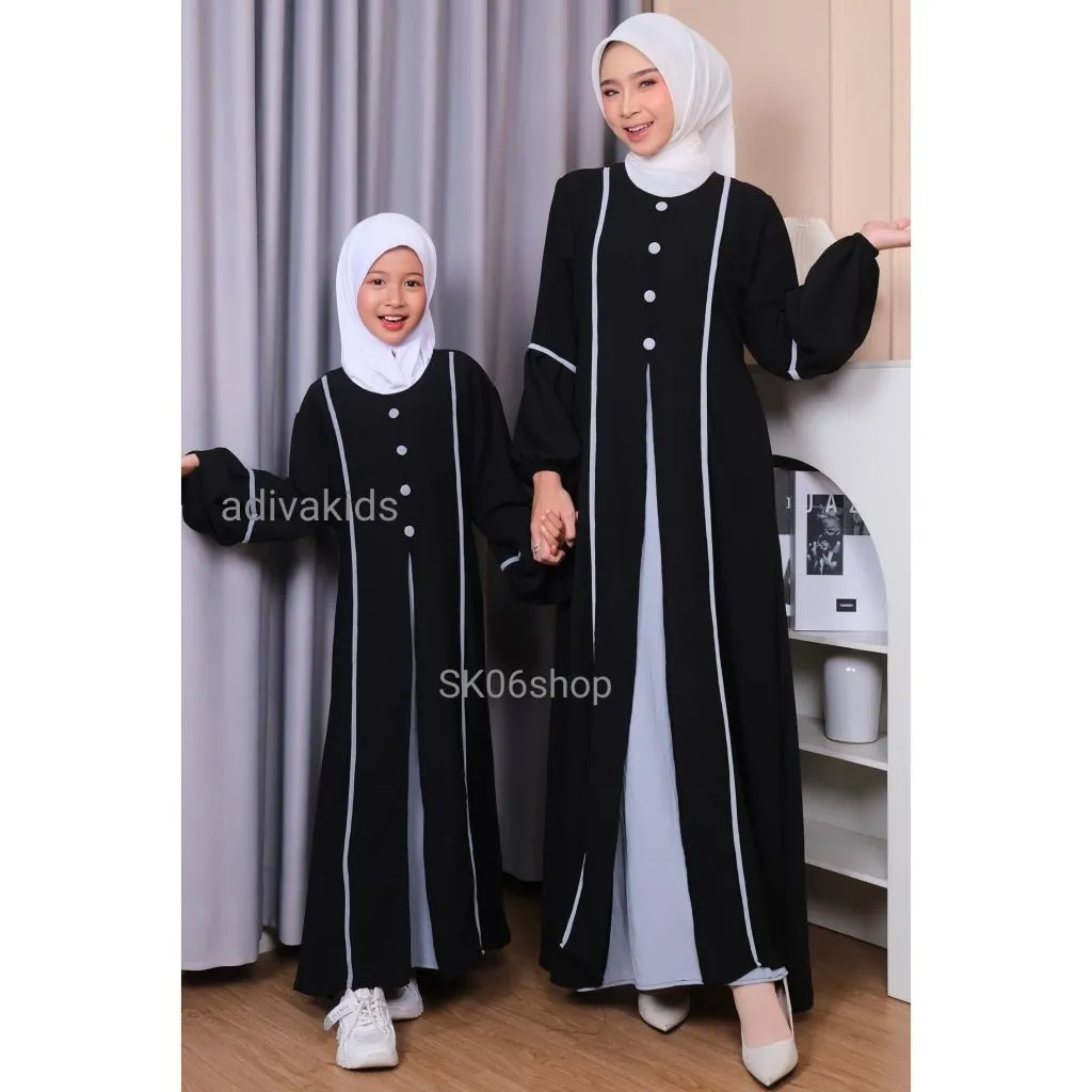Zahira Abaya hitam terbaru/abaya cringkle ibu dan anak/ABAYA JUMBO SIZE S-M-L-XL/gamis abaya terbaru/gamis cringkle/baju ibu dan anak