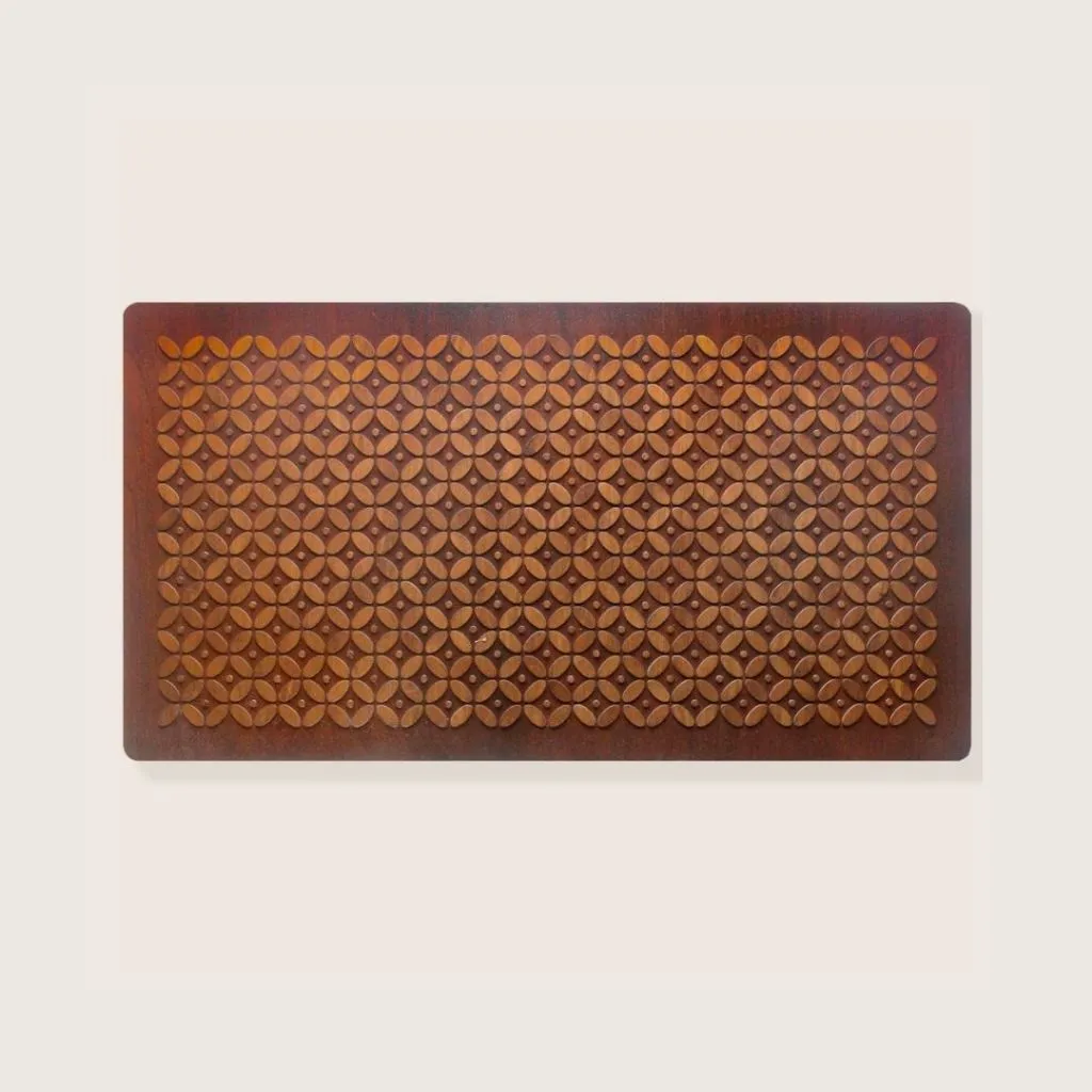 ERGOO Hiasan Dinding Estetik Motif Batik Coklat Kayu Persegi Panjang – Dekorasi Rumah Minimalis Elegan