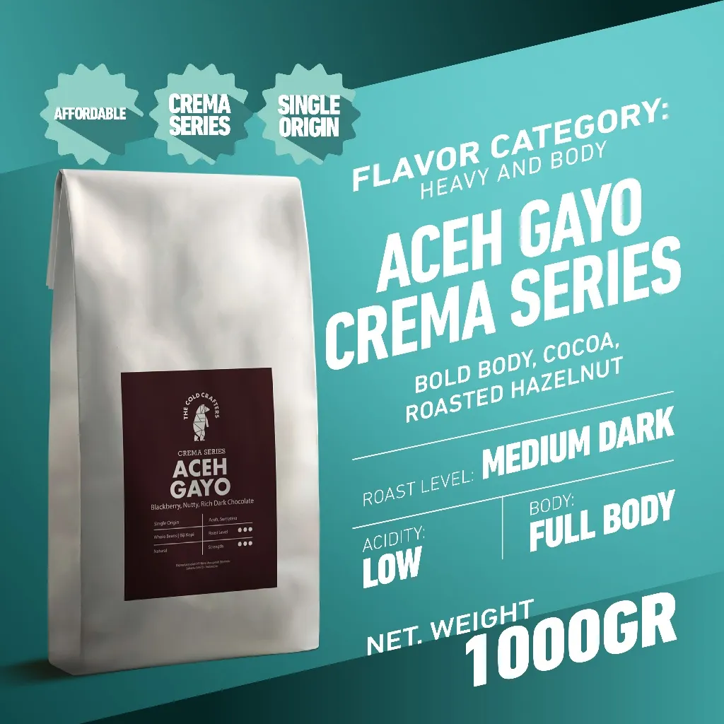 Aceh Gayo Crema Series Arabika Coffee Arabica Biji Kopi Bubuk 1KG