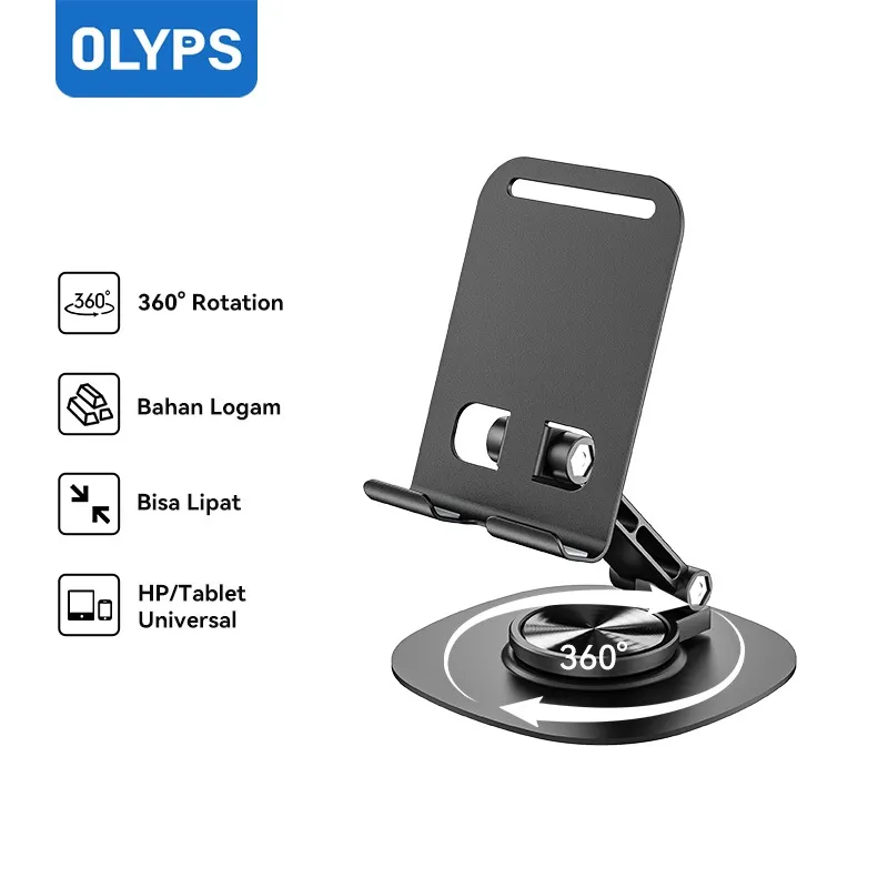 OLYPS Stand Holder HP 360° Rotation Mini Foldable Holder HP Meja Stand Holder Tablet