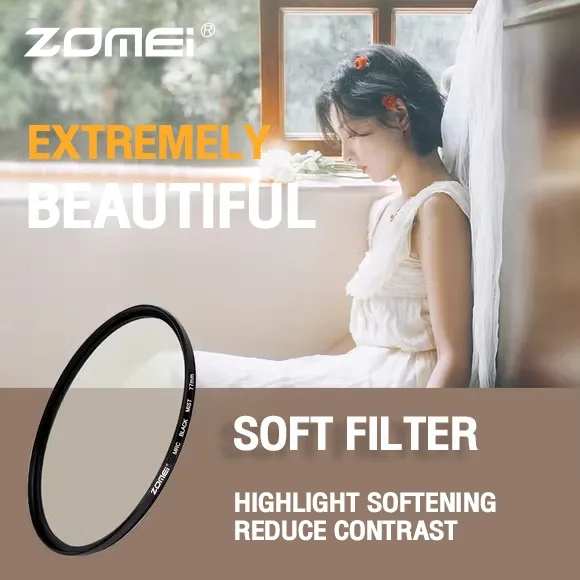 ZOMEI Soft Focus kabur Filter 40.5mm 49mm 52mm 55mm 58mm 62mm 67mm 72mm 77mm 82mm Lens Filter untuk Lensa Kamera Digital - Camera DSLR Mirrorless Canon Nikon Sony Fujifilm CPL ND UV Filters Soft Focus Filter