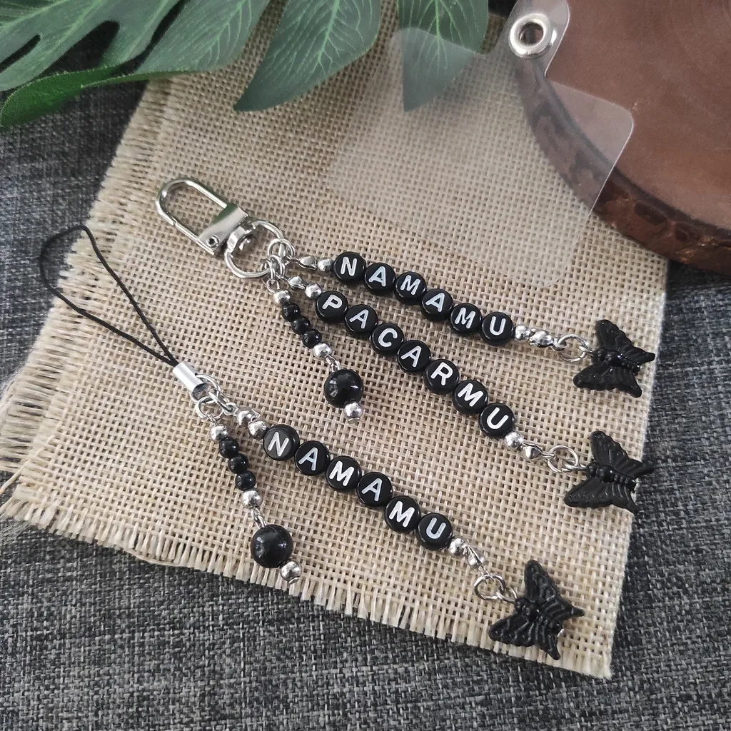 Tali Gantungan HP Custom Namamu Liontin Kupu