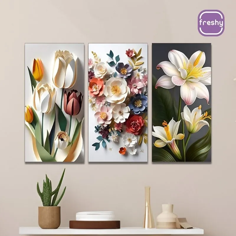 Hiasan Dinding Bunga Realistis Aesthetic 20x10 Dekorasi Kamar estetik