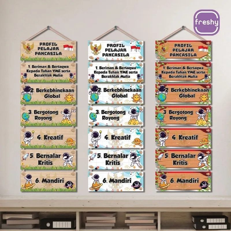 Dekorasi Dinding Kelas Profil Pelajar Pancasila Gantung Tali 7 Susun