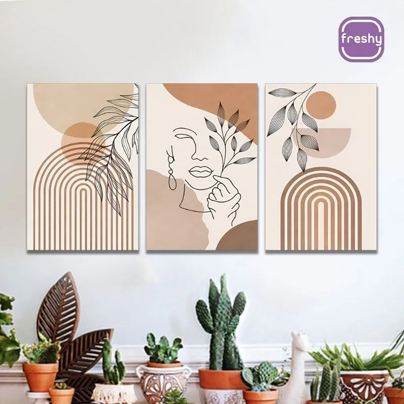 Hiasan Dinding Bohemian Retro Wall Art Light Block Lines Dekorasi Ruang Tamu Aesthetic - BOHEMIAN