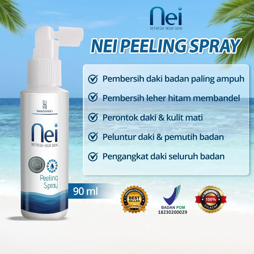 NEI Peeling Spray Perontok Daki Ketiak Seluruh Badan Penghilang Daki dan Kulit Mati Original BPOM