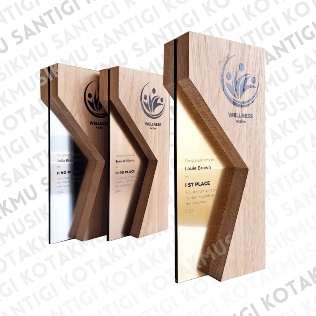Trophy Kayu Custom (Tipe-16) | Piala Kayu Custom | Plakat Kayu Custom | Plakat Akrilik Custom