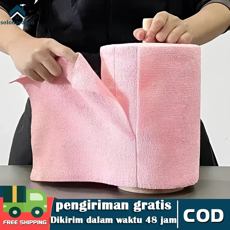 20 Lembar Kain Lap Microfiber Tissue Dapur Gulung Anti Minyak Dicuci Pakai Ulang Kain Serbaguna Microfiber