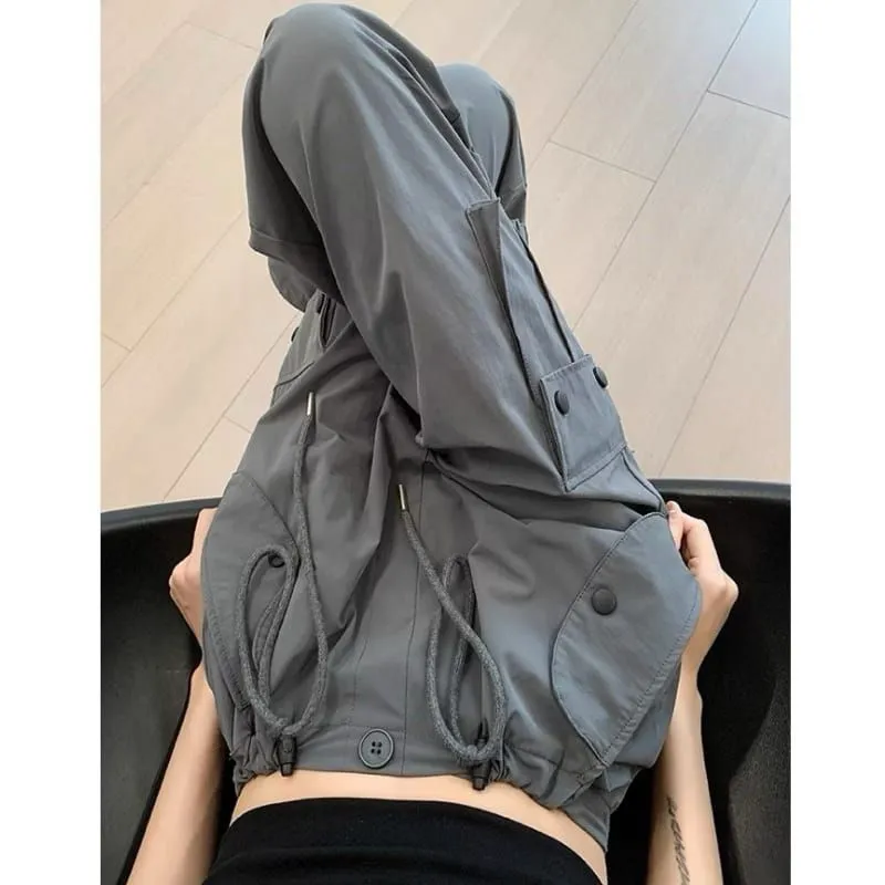 Celana Cargo Jogger Tali Serut Highwaist Wanita-Celana Cargo Wanita Korean Lose Terbaru