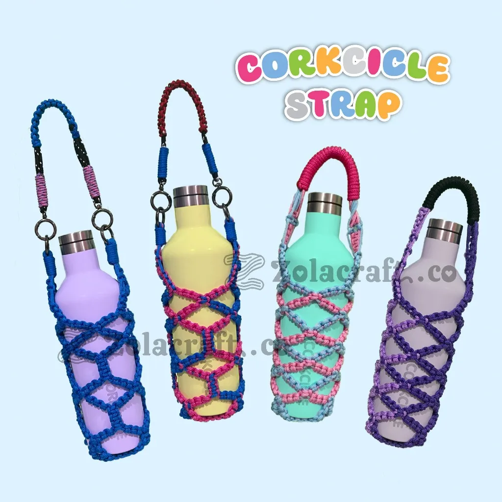 Tas Botol Minum SB9A | Tumbler Corkcicle | Macrame | Tali Tumbler Minum | Strap Botol Minum | Tas Botol